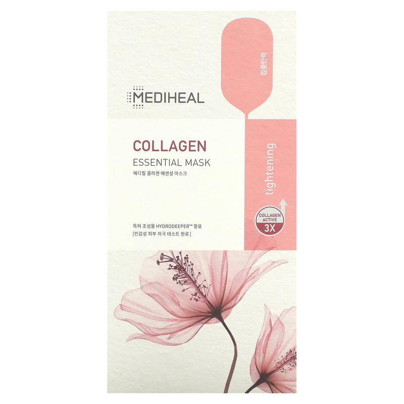 MEDIHEAL Collagen Essential Beauty Mask, 4 Sheets, 0.81 fl oz (24 ml)