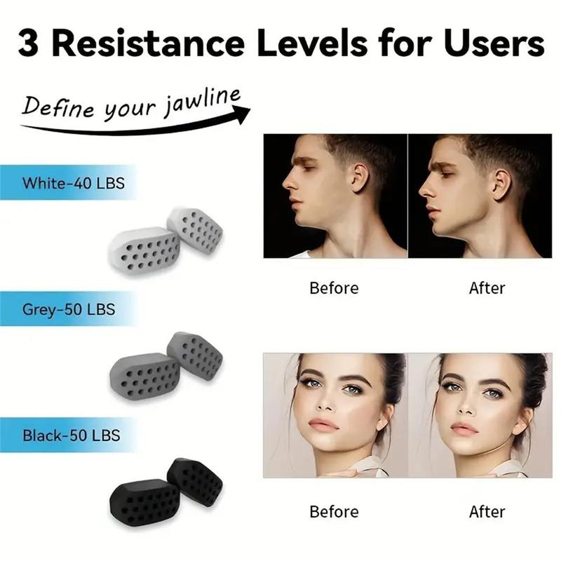 Silicone Jawline Exercisers, 2 Counts set Facial Jawline Sculptors, Jawline Muscle Training Tools For Beginners, Women & Men, Christmas Gift, Summer Gift