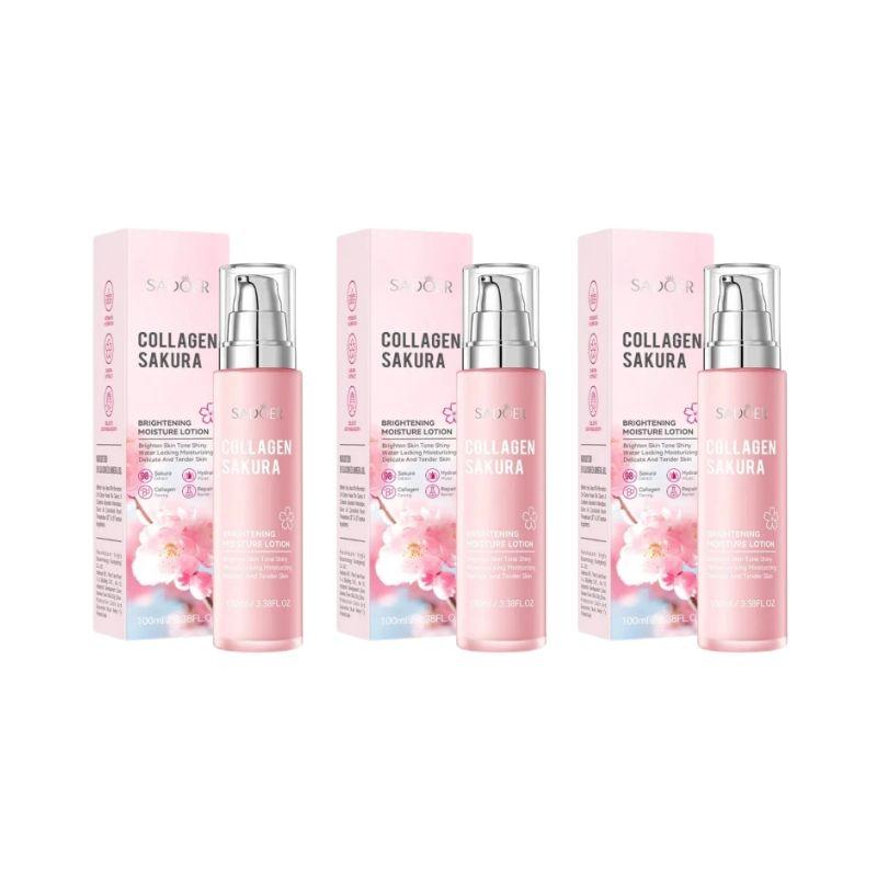 Sakura Collagen Toner, 3 Counts set Moisturizing Facial Toner, Hydrating Facial Toner, Face Moisturizer, Skin Care Product for Women & Men