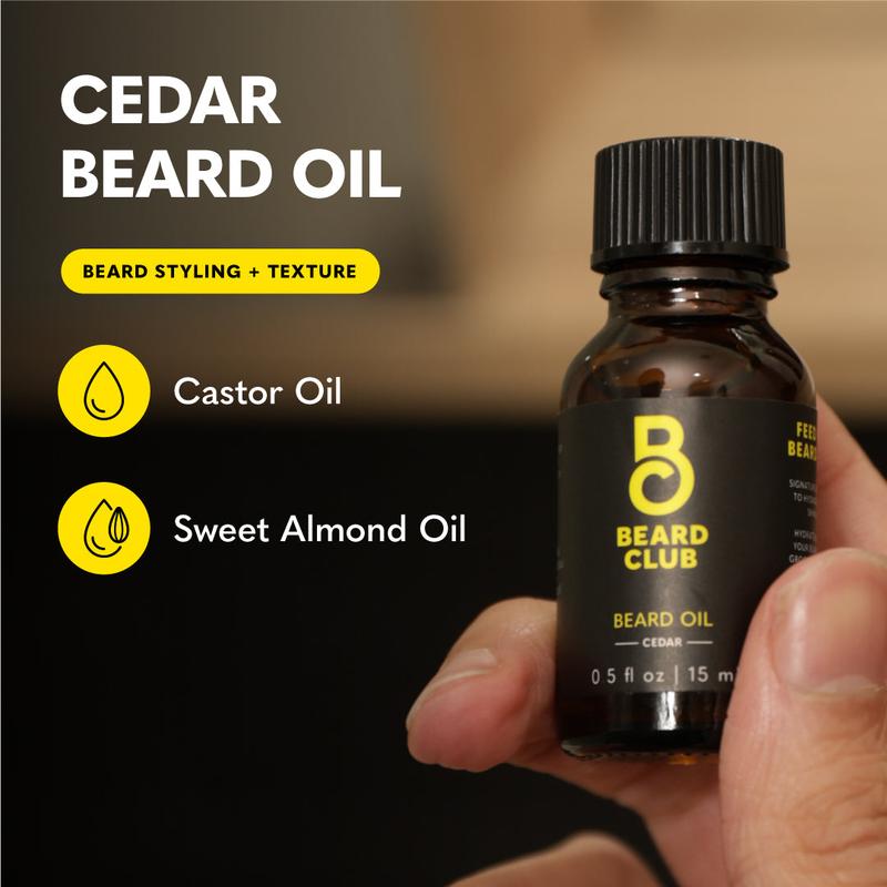 Stocking Stuffer Beard Care Kit - Beard Club - Cedar Beard Balm, Beard & Scruff Cream, Beard Brush and Beard Pick