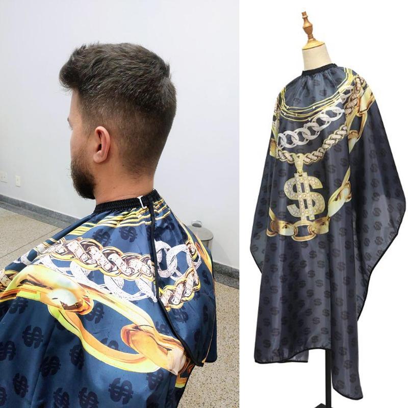 Gold Chain Pattern Barber Haircut Cloth, Salon Hairdressing Apron, Gold Necklace Pattern Barber Cloth, Heatless Styling Tools