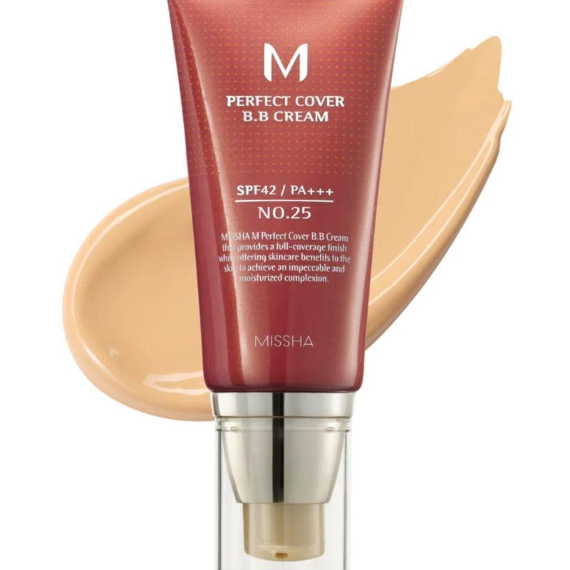 [MISSHA] M Perfect BB Cream No.25 - Warm Beige with SPF 42 PA+++ (1.69 Fl Oz)-Korean Cosmetics