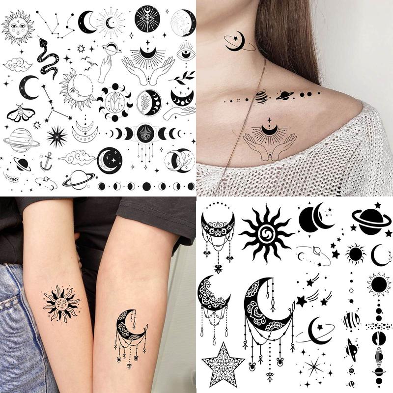 Mixed Style Abstract Pattern Temporary Tattoo Sticker, 15pcs set Waterproof Fake Tattoo Sticker, Body Art Decoration for Women & Men