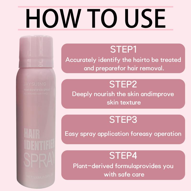 JAYSUING 1 Count Hair Removal Spray with 4 Counts Trimmer, Facial Hair Removal Product for Women, Suitable for Women and Girls, Hair ldentifier Spray