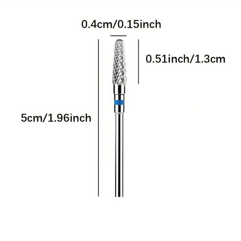 Nail Drill Bits, 5 Counts Tungsten Carbide Milling Cutter, Small Cone Cuticle Remover for Electric Nail File Cuticle Clean Tools