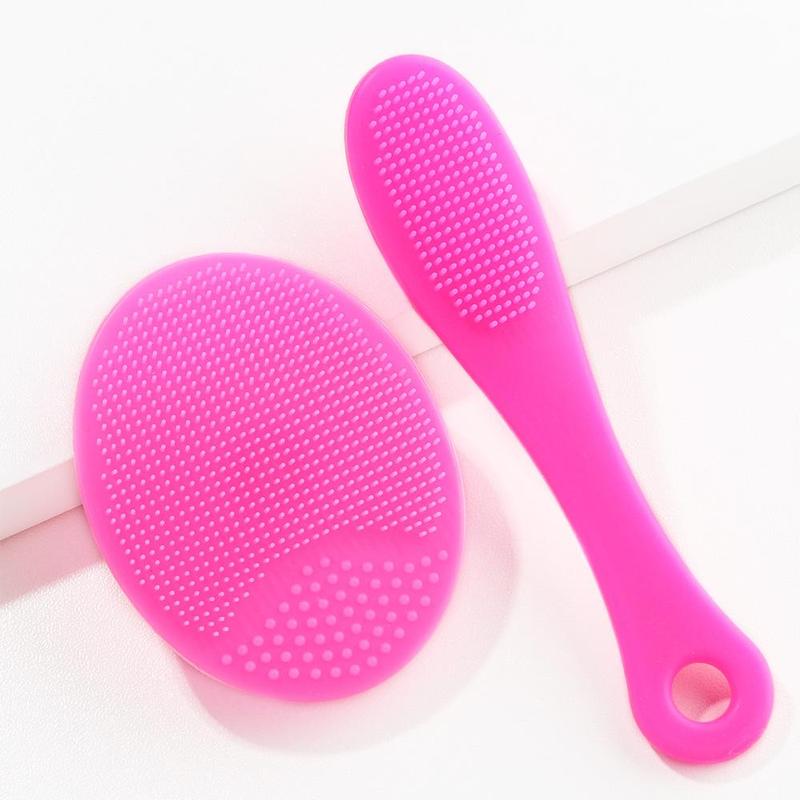 Silicone Facial Cleansing Brush Set, 2pcs Comfort Facial Scrubber Set, Professional Skincare Tools for Home and Travel