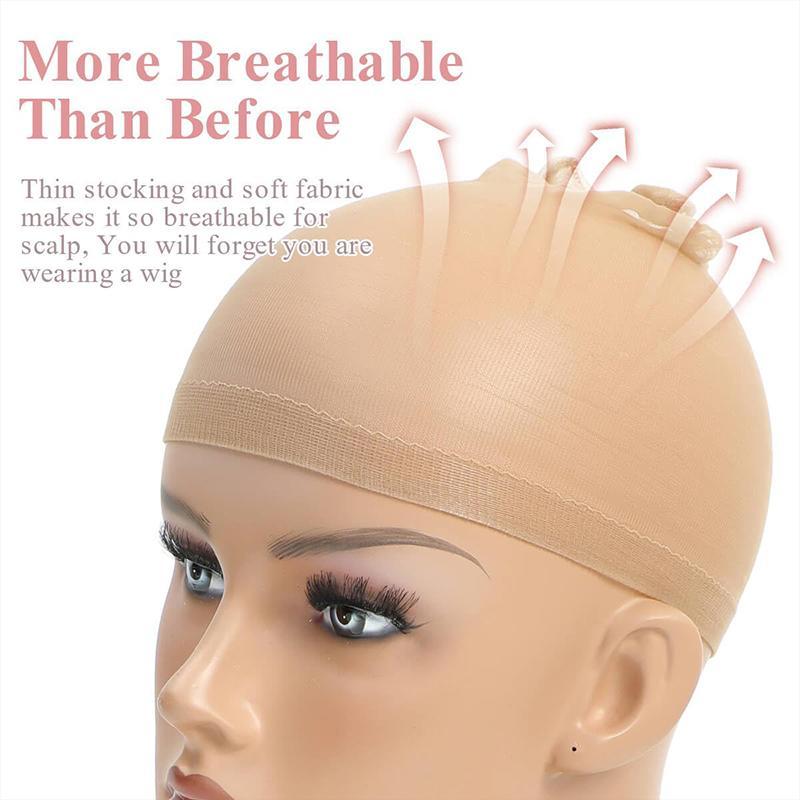 Transparent Wig Cap, 20pcs Breathable Invisible Stocking Elastic Cap for Lace Front Wig, Haircare Accessories, Hair Styling Tools