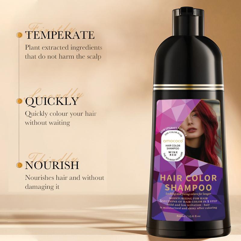 Unisex 500ml Black Hair Color Shampoo - Instant 3 in 1 - 99.9% Gray Hair Coverage - Herbal Ingredients - Multiple Colors Available - Plant Hair Dye - Haircare Summer Gift - Nourishing Conditioner  Cleanser Pack Pack