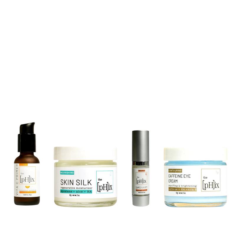 The pHix Mature Beauty Skincare Routine - Includes Vita C Primer, Caffeine Eye Cream, Philler Peptide Serum, And Skin Silk Moisturizer Skincare Comfort -  Skin Repair