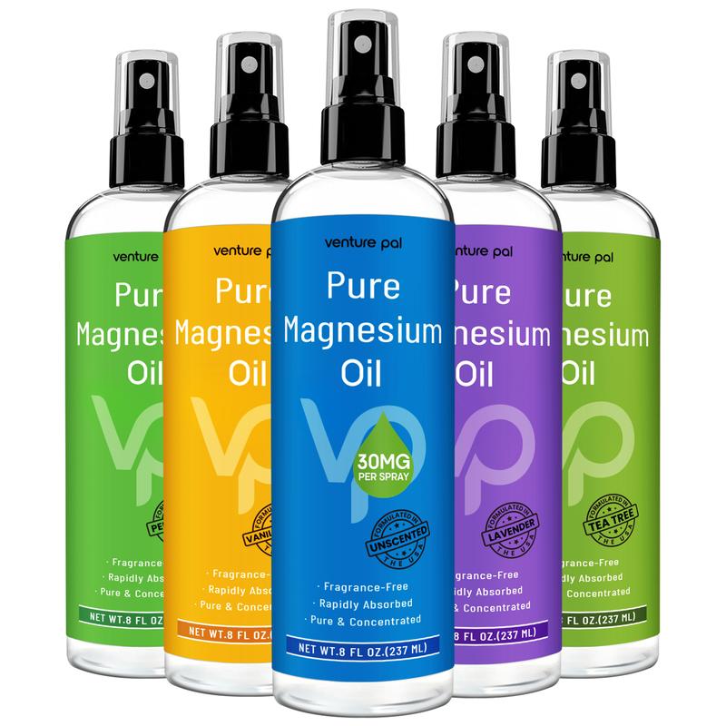 Venture Pal 100% Pure Magnesium Oil Spray, Fast Absorption, Less Sting, Ultra-Soothing for Sleep & Muscle Relaxation (Big 8 oz)