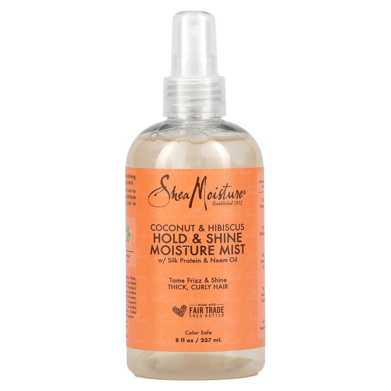 SheaMoisture Hold & Shine Moisture Mist with Silk Protein & Neem Oil, Coconut & Hibiscus , 8 fl oz (237 ml)