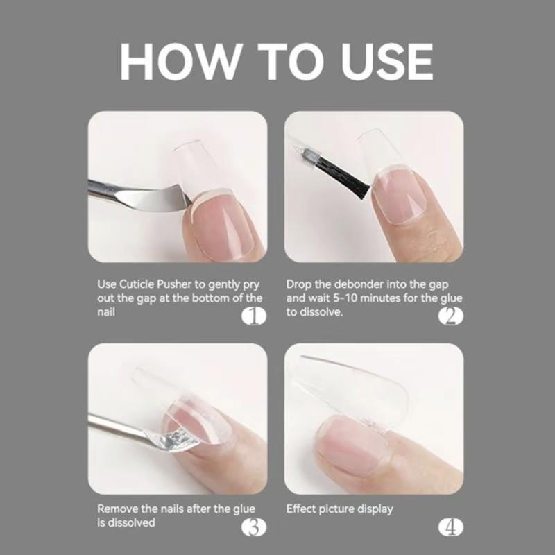 Nail Glue Remover for Press on Nails, Quick Stick on False Nails Remover, DIY Nail Art Remover, Manicure Tool for Women & Girls, Home and Salon Nail Supplies