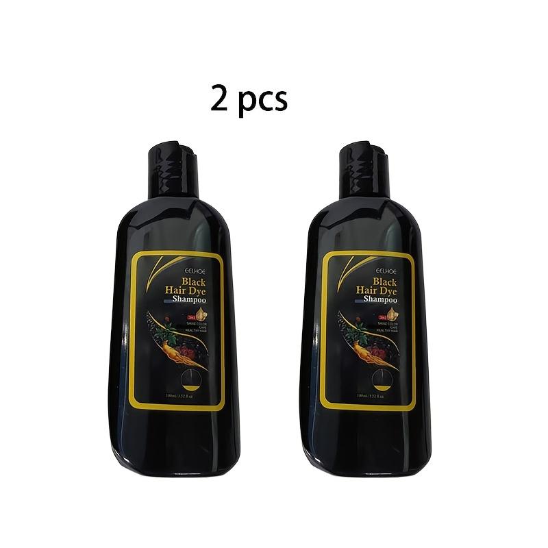 Black Hair Color Shampoo (100ml 3.52oz) 3 in 1 Hair Color Shampoo, Grey Coverage, Smoothing Shampoo