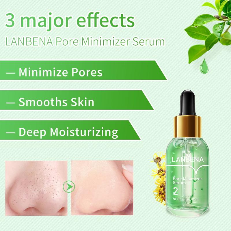  LANBENA 2 in 1 Green Tea Oil Blackhead Remover Serum Peel Off Mask 100 Sheet Paper Strips for Pores, Nose, Chins & Face