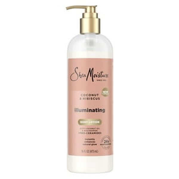 SheaMoisture Illuminating Moisturizing Body Lotion Coconut Oil & Hibiscus Dry Skin, 16 oz