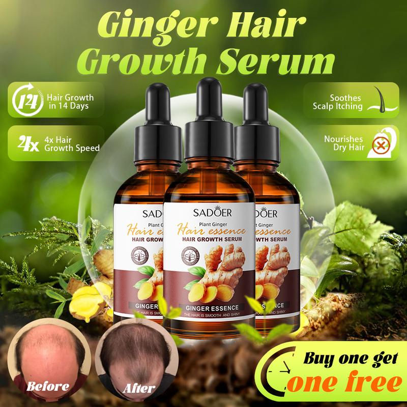 SADOER & UPGRADEPRODUCT！Ginger Essence & Organic Essential Oil for Hair, Daily Repairing, Restoring, Moisturizing, Vitamins, and Hair Growth Oil & Promotes Hair Growth & Strengthens Hair Roots Haircare