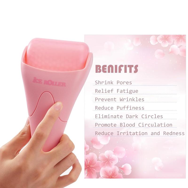 Ice Roller for Face, Eyes and Whole Body Relief, Face Roller Skin Care Tool for Migraine Relief and Blood Circulation,Ideal for All Skin Types (Pink)