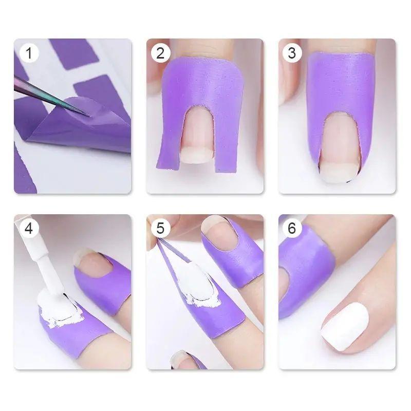 U-shaped Nail Polish Protector, 10pcs set Anti-overflow Nail Polish Barrier, Hot Stamping for Nail Polish, Nail Art Tool