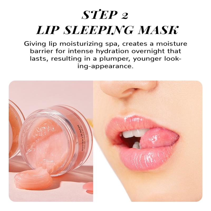 ANAiRUi Grapefruit+Collagen Lip Care Kit, Lip Sugar Scrub & Lip Sleeping Mask, Overnight Hydrating Mask for Dry lips, Lipcare Skincare Products