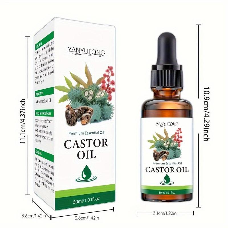 Castor Oil, Cold Pressed Unrefined Castor Oil for Dry Hairs, Skin & Nails, Deeply Moisturizing Hair Care Oil, Hair Care Product for Women & Men