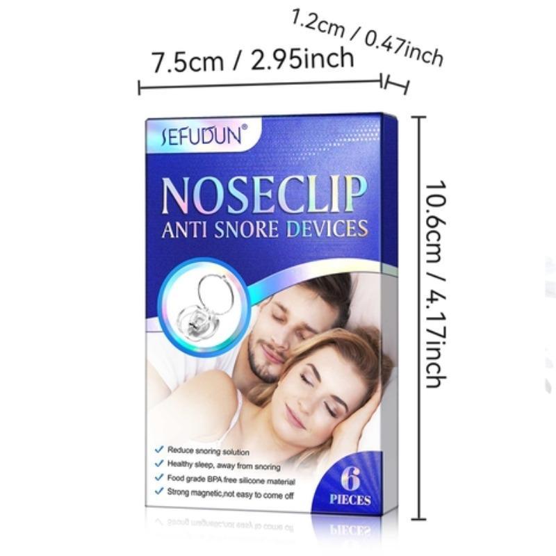 Nose Clip, 6 Counts box Anti-snoring Nose Clip, Silicone Magnetic Nose Clip, Nasal Treatment Product for Improves Breathing Air Flow