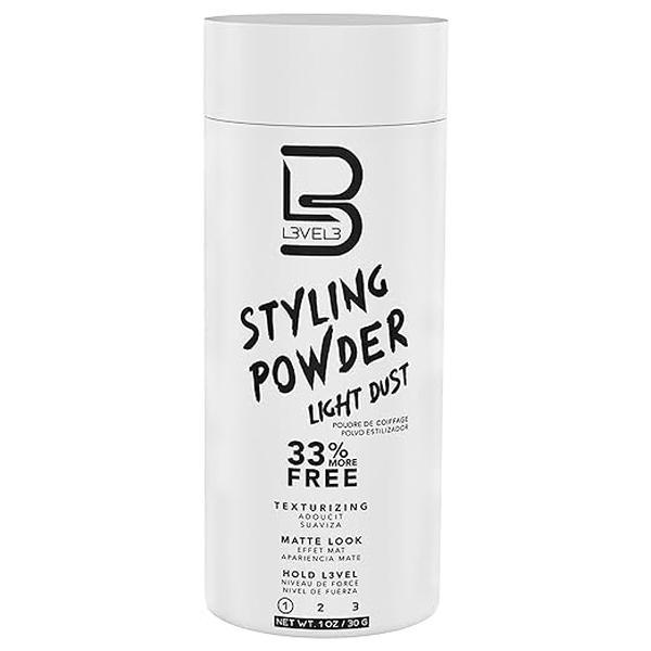 L3 Level 3 Light Hold Styling Powder - Natural Matte Hairstyle - Texturizing and Volumizing Haircare Finish