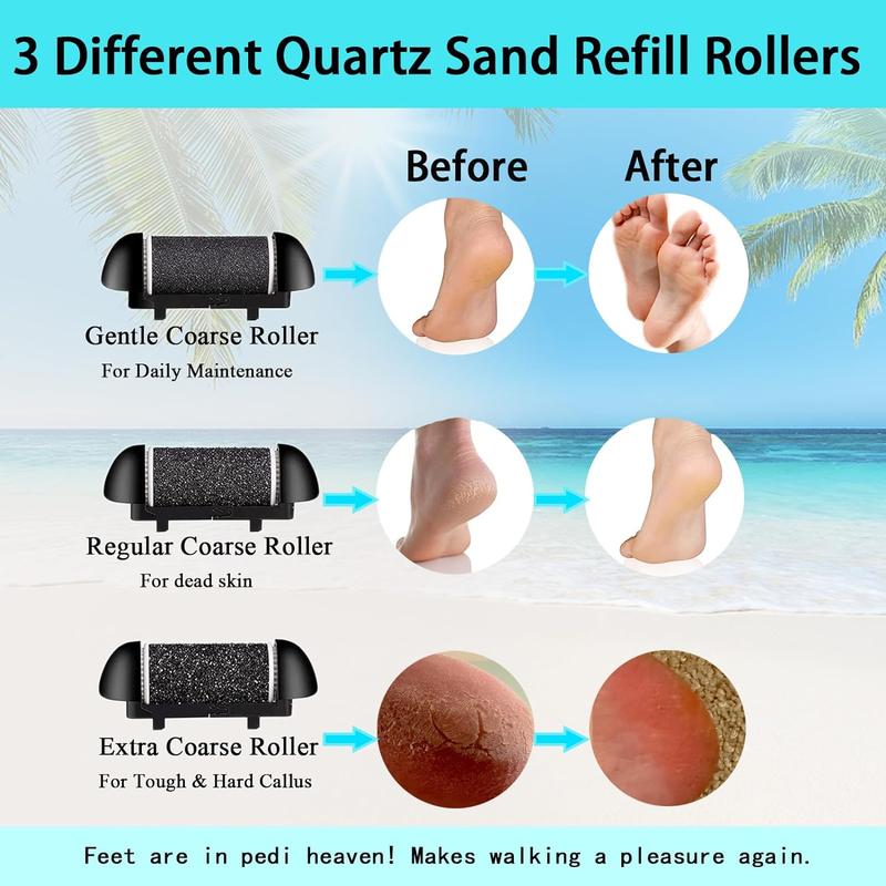 Electric Foot Callus Remover, Rechargeable Portable Electronic Foot File Pedicure Set, Waterproof Foot Scrub File, Professional Pedicure Tools, Ideal Gift for Summer Foot Dead Skin Care