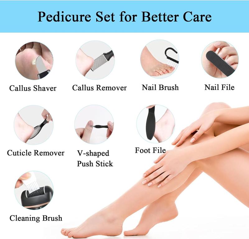 Electric Foot Callus Remover, Rechargeable Portable Electronic Foot File Pedicure Set, Waterproof Foot Scrub File, Professional Pedicure Tools, Ideal Gift for Summer Foot Dead Skin Care