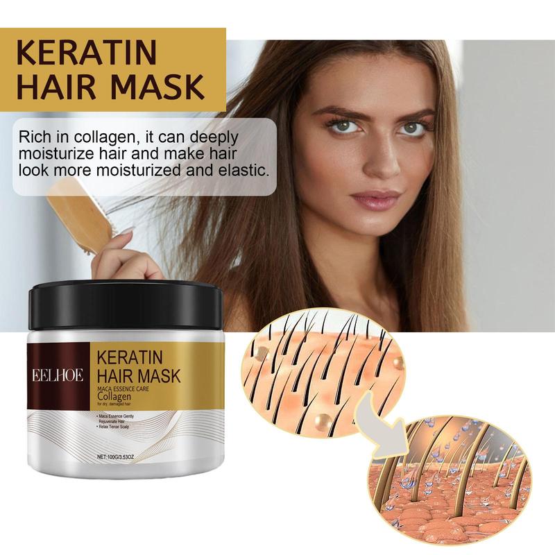 Keratin Hair Mask, 2 Counts set Deep Moisturizing & Nourishing Hair Mask, Hair Care & Styling Product for Dry & Damaged Hair