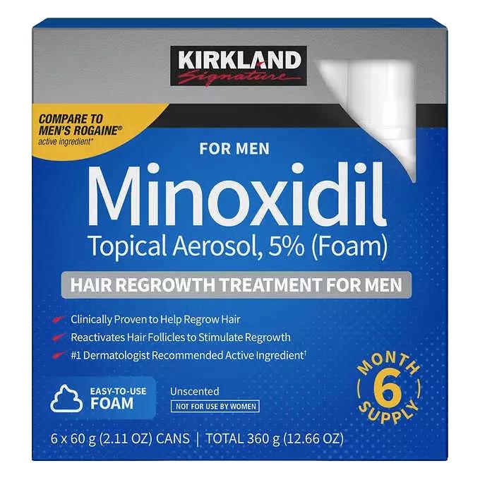 Kirkland Minoxidil 5% Foam Men Hair Regrowth Treatment for Hair Loss - Comfort, Hair Care Pack minoxidil foam