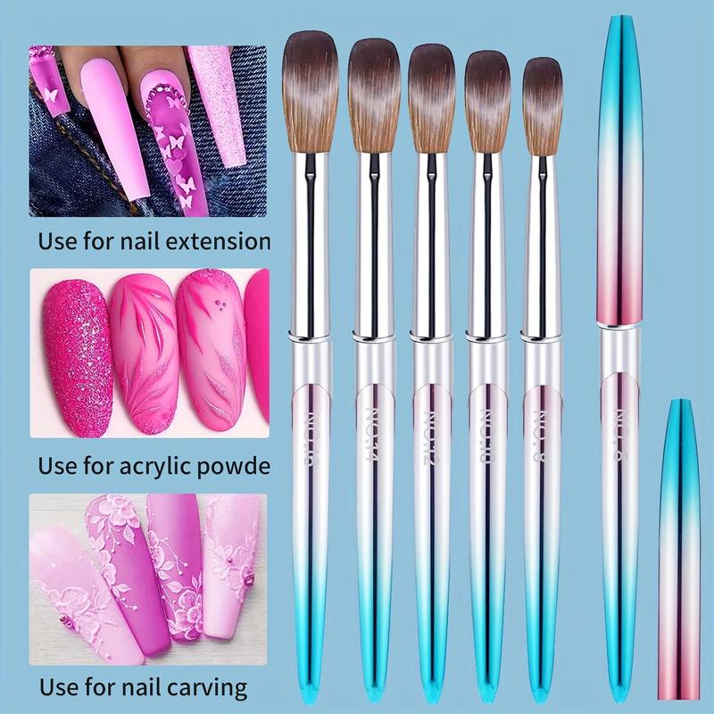 Professional Acrylic Nail Brush Set, 5 Counts Nail Art Brush Set, Easy Extension & Carving for Beginners, Perfect for Salon-Style Nails at Home, Nail Supplies