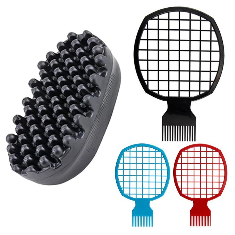 Hair Braid Styling Tool Set, 1 Count Hair Styling Net Comb & 1 Count Rubber Hair Brush, Professional Hair Styling Tool for Men