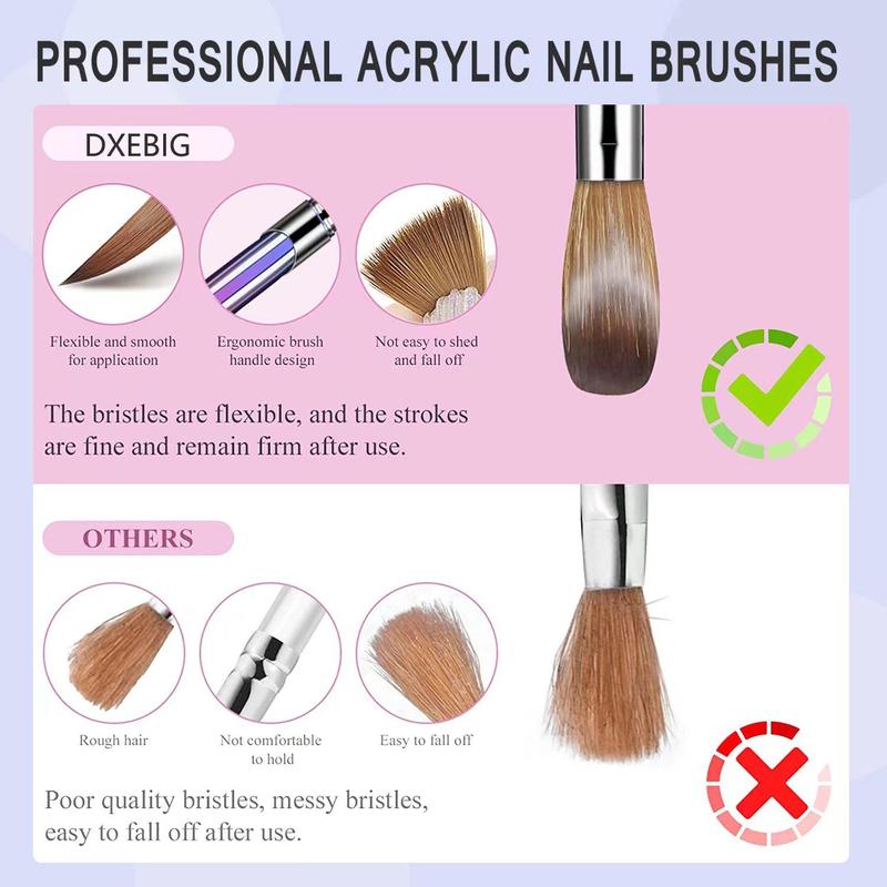 Acrylic Nail Brush for Nail 3d Art, 4 Counts Professional Nail Design Brushes Kit for Gel Polish, Detail Nail Art Brush for Nail Salon for Women, Cruel Summer, Nail Equipment, Christmas Gift