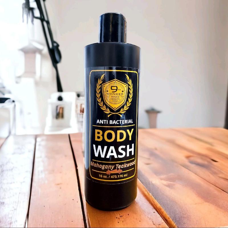 Men's Body Wash by 9th Wonder Premium Products - Antibacterial Body Care with Aloe Vera, Argan Oil & Coconut Blend Clear Cleanser