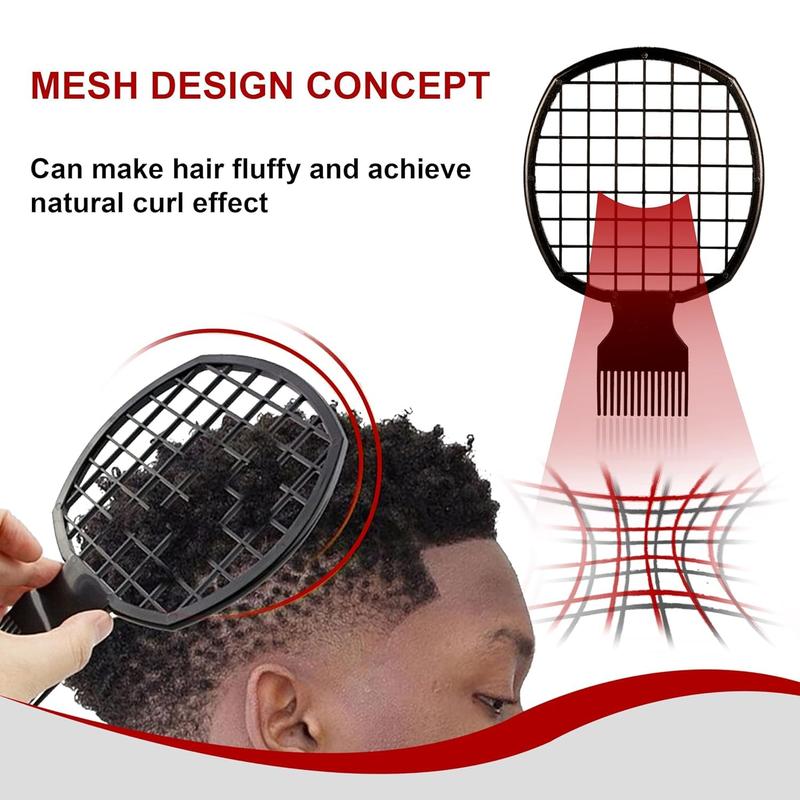 Hair Braid Styling Tool Set, 1 Count Hair Styling Net Comb & 1 Count Rubber Hair Brush, Professional Hair Styling Tool for Men