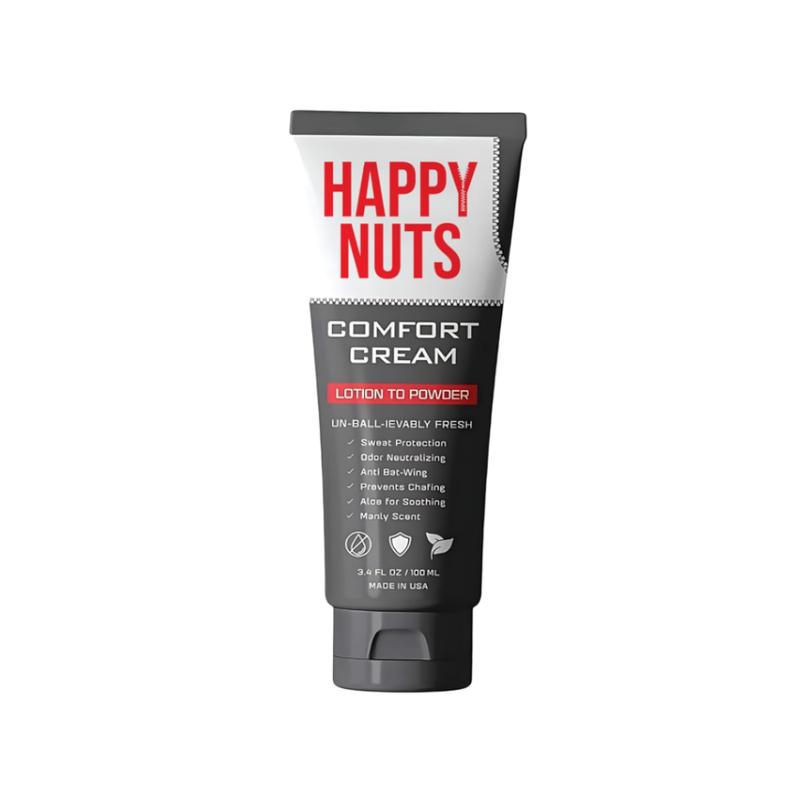 HAPPY NUTS Comfort Cream Deodorant For Men: Anti-Chafing Sweat Defense 3.4 oz.(1 Pack, Original) Scented Scent