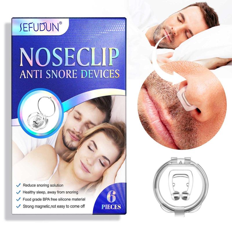 Nose Clip, 6 Counts box Anti-snoring Nose Clip, Silicone Magnetic Nose Clip, Nasal Treatment Product for Improves Breathing Air Flow