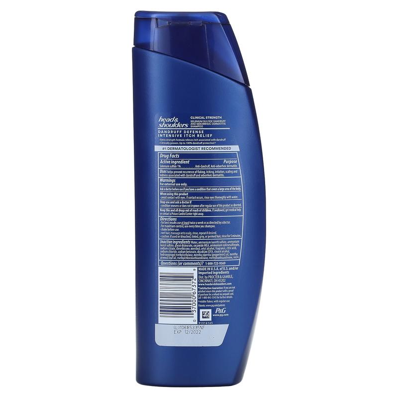 Head & Shoulders Clinical Strength,  Dandruff Defense  Shampoo, Intensive Itch Relief, 13.5 fl oz (400 ml)