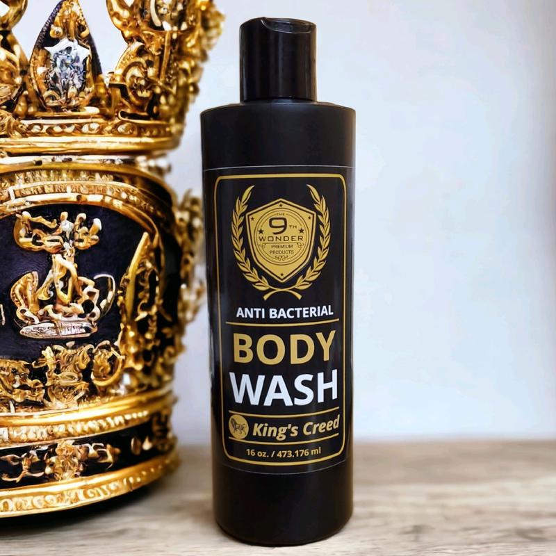 Men's Body Wash by 9th Wonder Premium Products - Antibacterial Body Care with Aloe Vera, Argan Oil & Coconut Blend Clear Cleanser