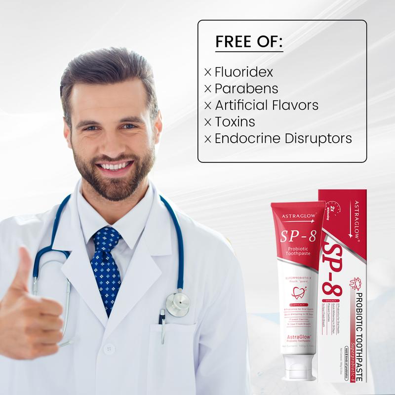 AstraGlow SP-8 Probiotic Whitening Toothpaste for Oral Health