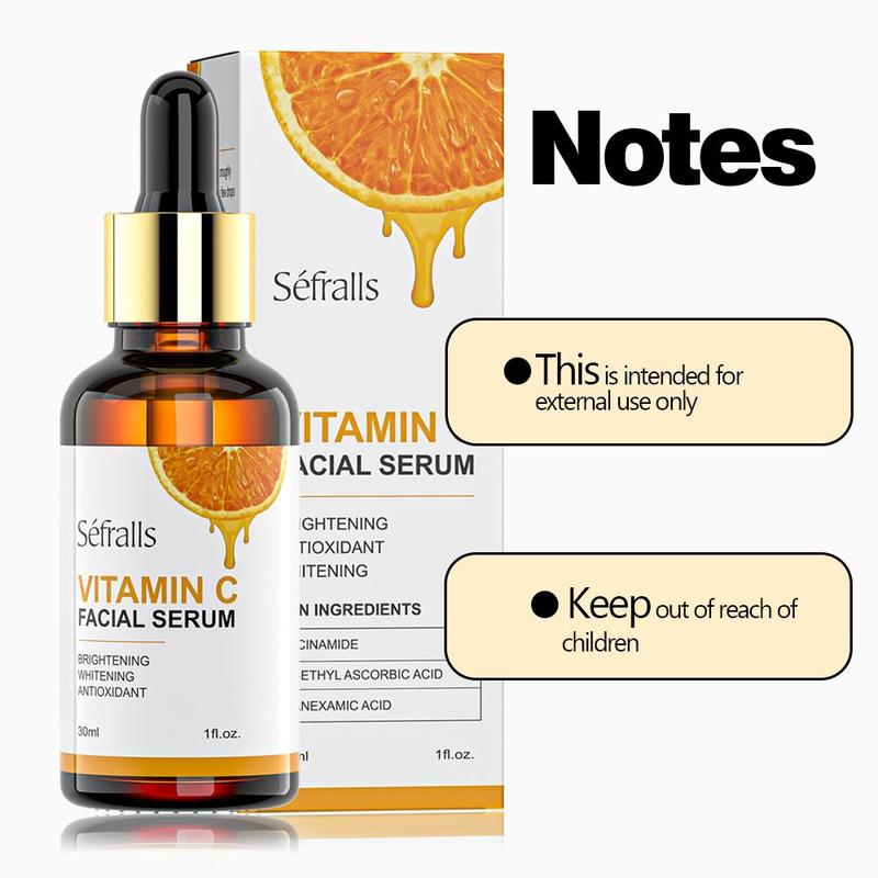 30ml Vitamin C Facial Serum, Moisturizing & Brightening Facial Essence, Hydrating Facial Serum, Face Nourishing Lotion for Women & Men, Christmas Gift