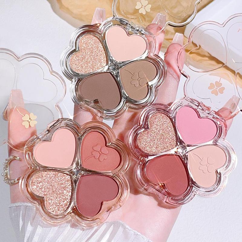 4-color Eyeshadow Palette, 1 Count Matte & Glitter Eye Shadows Powder, Long Lasting Shimmering Eye Shadow Makeup Product