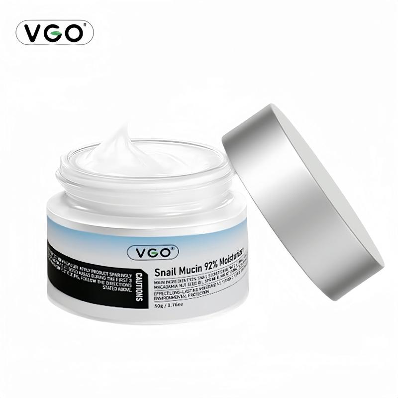 VGO-Essence Face Cream Moisturizing and Repairing Set Skincare Moisturizer-Live Cleanser Facial Daily Snail Mucin 92% Moisturizer Daily Face Gel Cream for Dry & Sensitive Skin, 50g   1.76oz Cleanser Moisture Moisturizing Skincare Serum Acne Hydrating