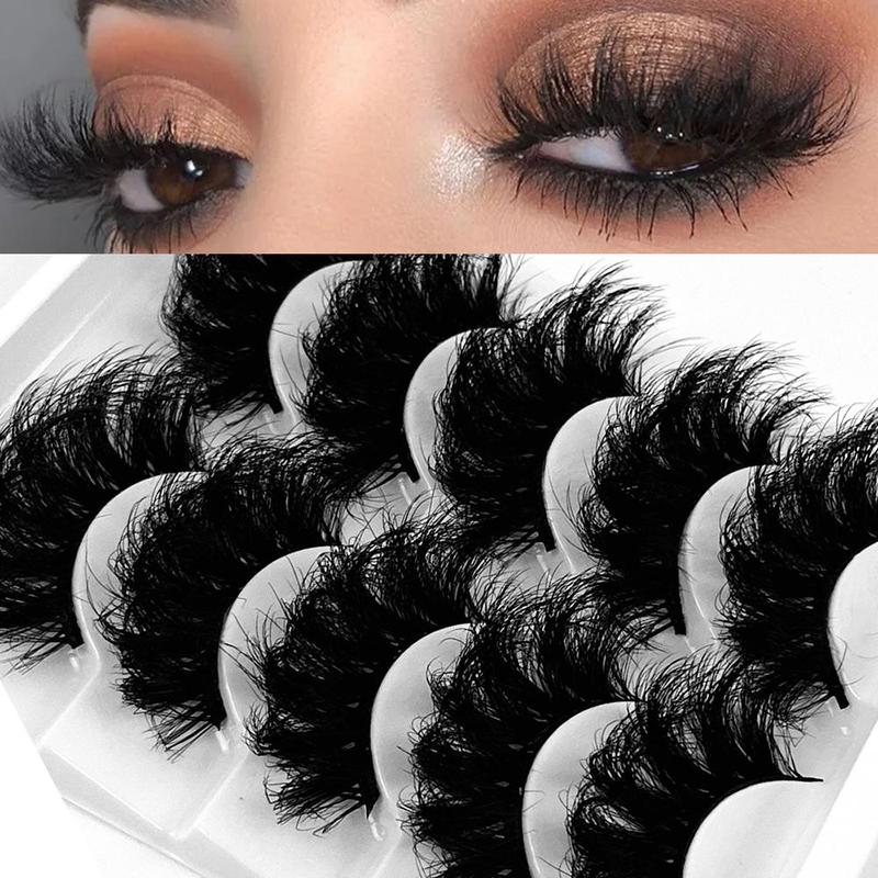 5 Pairs Fluffy False Eyelashes, Curly Faux Cluster Lashes, Full Volume Eyelash for Lashes Extensions, Volumized False Eyelashes, Christmas Gift