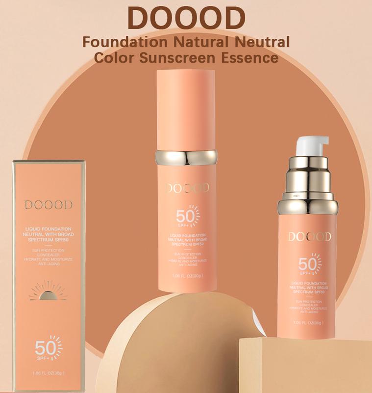 DOOOD 4-in-1 color-changing liquid foundation | Long-lasting and non-fading | Waterproof and moisturizing | Brightens skin tone and exudes youthful radiance Concealer Advanced makeup 30ml