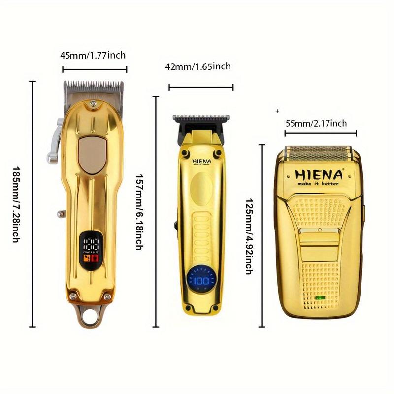 Professional Hair Clipper with LCD Display, 1 Box Electric Beard Shaver, USB Rechargeable Beard Trimmer, Cordless Beard Trimmer, Haircut Machine