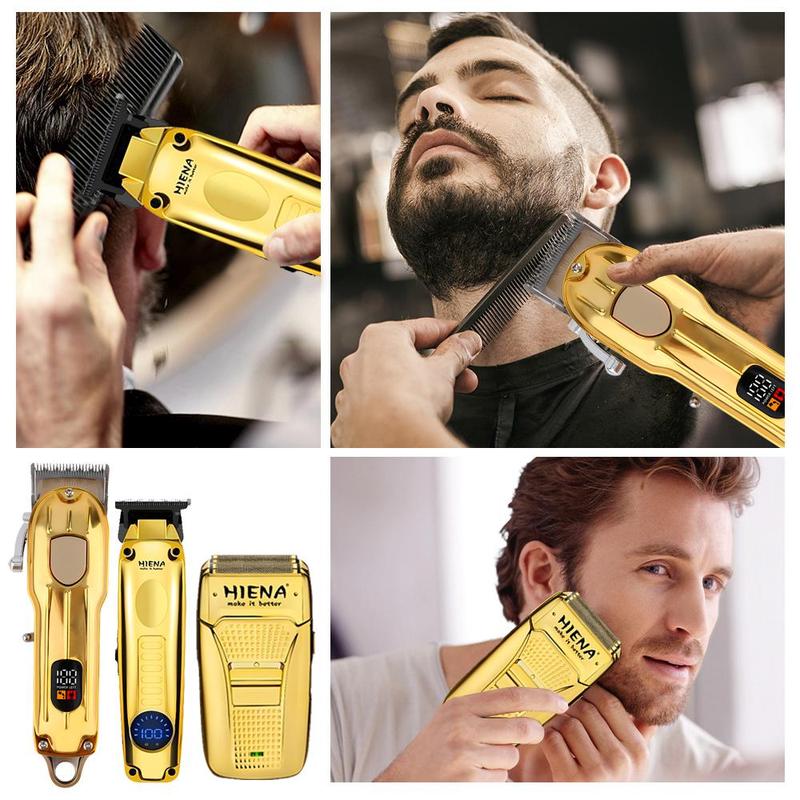 Professional Hair Clipper with LCD Display, 1 Box Electric Beard Shaver, USB Rechargeable Beard Trimmer, Cordless Beard Trimmer, Haircut Machine