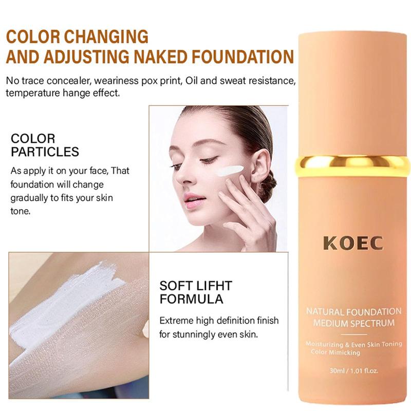 Foundation 4 in 1 - Light Spectrum, Foundation 4 in 1 Medium Spectrum, 4 in 1 Foundation Liquid Hydratin Full Coverage Concealer Color Mimicking Foundation SPF 50+