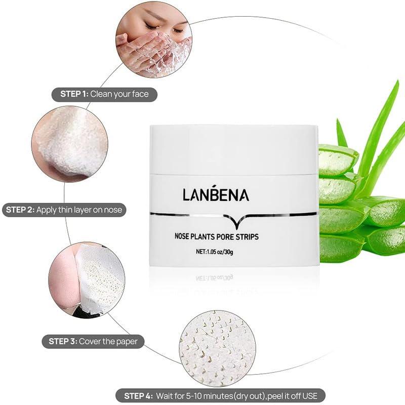 LANBENA Blackheads & Whiteheads Removal Kit for Clear, Radiant Skin: Facial Exfoliating Power, Deep Cleansing, 30g Clay Mask, and Nasal Strips for a Fresh-Faced Glow!