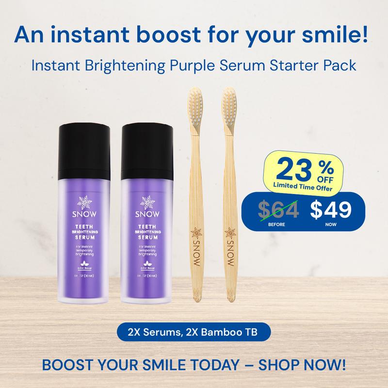 SNOW Teeth Brightening Purple Serum | Gentle & Enamel Safe Instant Brightening for Brighter Smile | Dental Care, Hygiene, & Tooth Care Oral Whitening